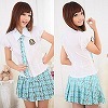 パステルブルー×タータンチェック制服
